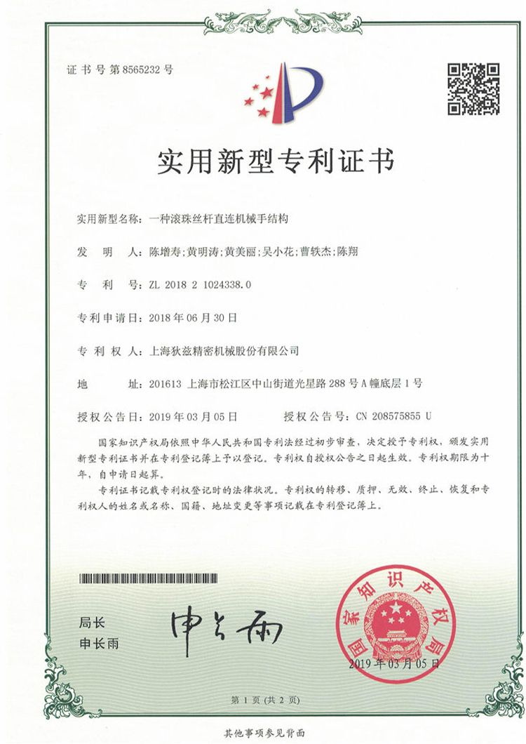 Patentni certifikat (19)