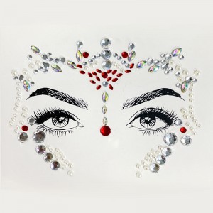 2023 new fashion trend eye makeup crystal jewel Face jewel tattoo sticker