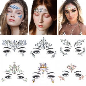 Festival face jewels tattoo sparkle facial adornments face gem stickers