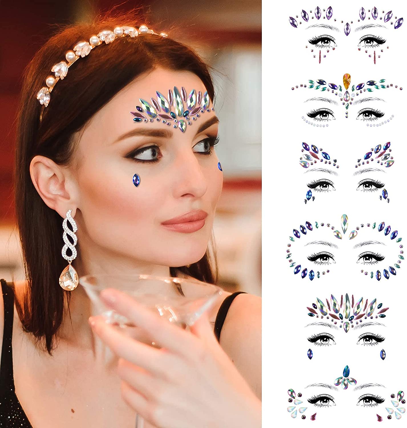 100% Original Factory Rhinestone Face Jewels - Face eye artist paste face painting makeup jewels party makeup gems – Youlian