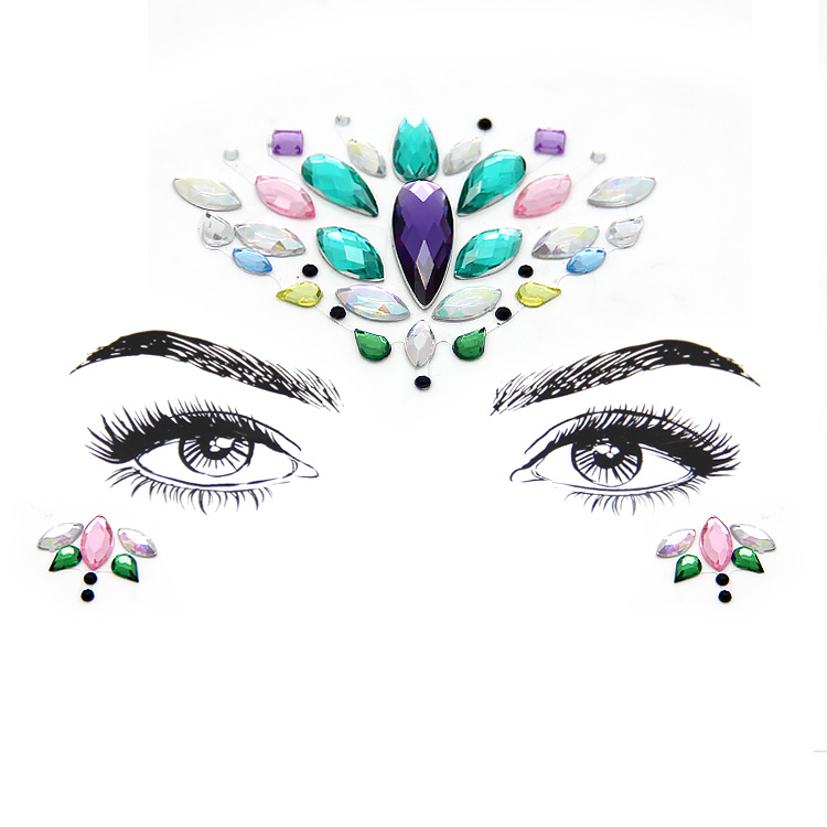 Best quality Glitter Nail Sticker - Fashionable removable jewel face rhinestone sticker for women – Youlian