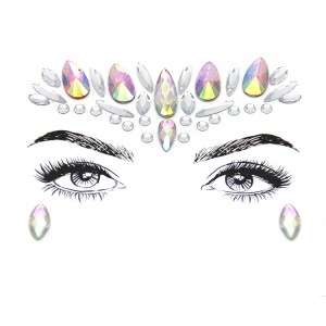 EDM/OEM luxury face rhinestones acrylic face jewel sticker for parties