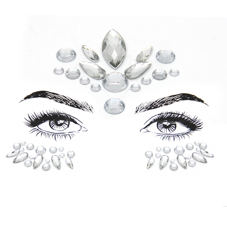 Factory Price Pvc Wall Sticker - Rhinestones face gem sticker for festival makeup – Youlian
