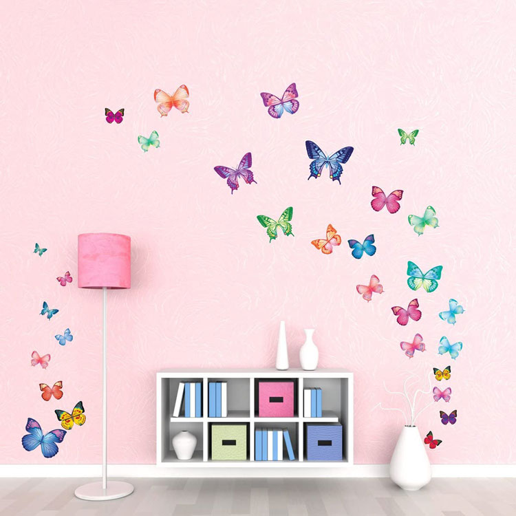 Low MOQ for Luxury Bling Rhinestone Tumbler - Waterproof Peel and Stick Removable Vibrant Butterflies Wall Stickers – Youlian