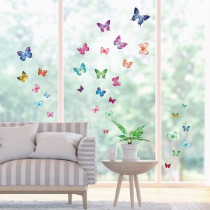 Waterproof Peel and Stick Removable Vibrant Butterflies Wall Stickers