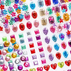 Bling gem rhinestone cute eye stickers self adhesive for craft decorations