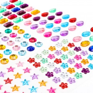Bling gem rhinestone cute eye stickers self adhesive for craft decorations