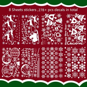 Removable reusable colorful static cling waterproof Christmas window sticker