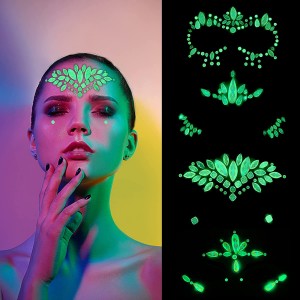 Factory Supply Jewelry Breast Sticker - Shinny rhinestone glow in the dark face sticker – Youlian