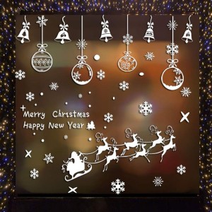 Removable reusable colorful static cling waterproof Christmas window sticker