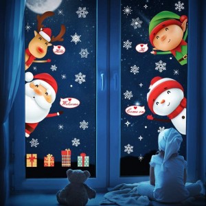 Static cling waterproof Christmas window sticker for home decoration
