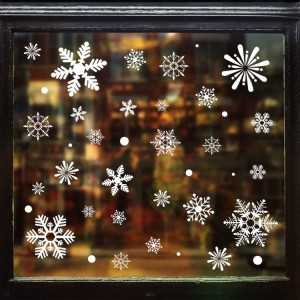 Self-adhesive reusable snowflake static cling Christmas sticker