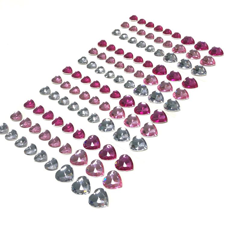 2022 High quality Face Gems - 3-6mm self-adhesive flatback heart design rhinestone sticker sheet for DIY – Youlian