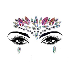 Fast shipping Shining crystal jewel rhinestones face sticker for Masquerade and parties