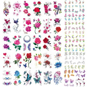 Factory wholesale 5d Diamond Painting - 3D multi color waterproof temporary flower tattoo sticker – Youlian