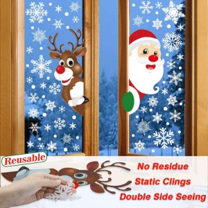 Waterproof reusable static cling Christmas tree sticker for home decor