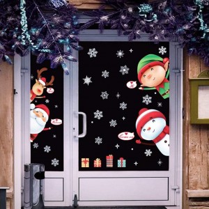Static cling waterproof Christmas window sticker for home decoration