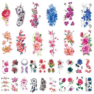 Non-Toxic Ink Semi Permanent Flower Tattoos Sticker Paper