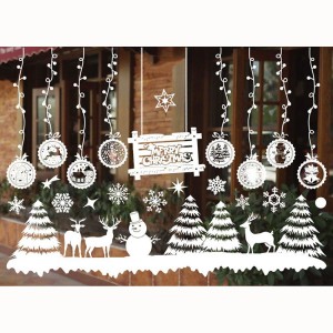 Customized removable washable self-adhesive Christmas window cling sticker