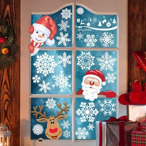 Transparent PVC static cling window Christmas sticker