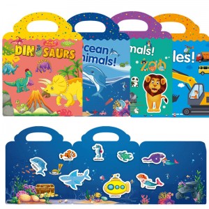Water-resistant magic traceless reusable learning sticker book