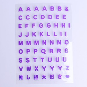 Colorful Gift Alphabet Clear Self Adhesive Stickers