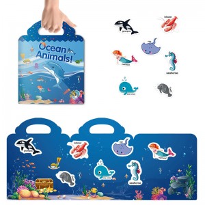 Waterproof clear TPU TPE reusable sticker book for kids reward