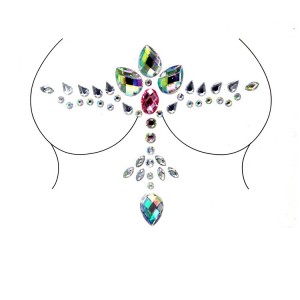 Mermaid Bindi Gemstone Decoration breast sticker for Halloween, Carnival