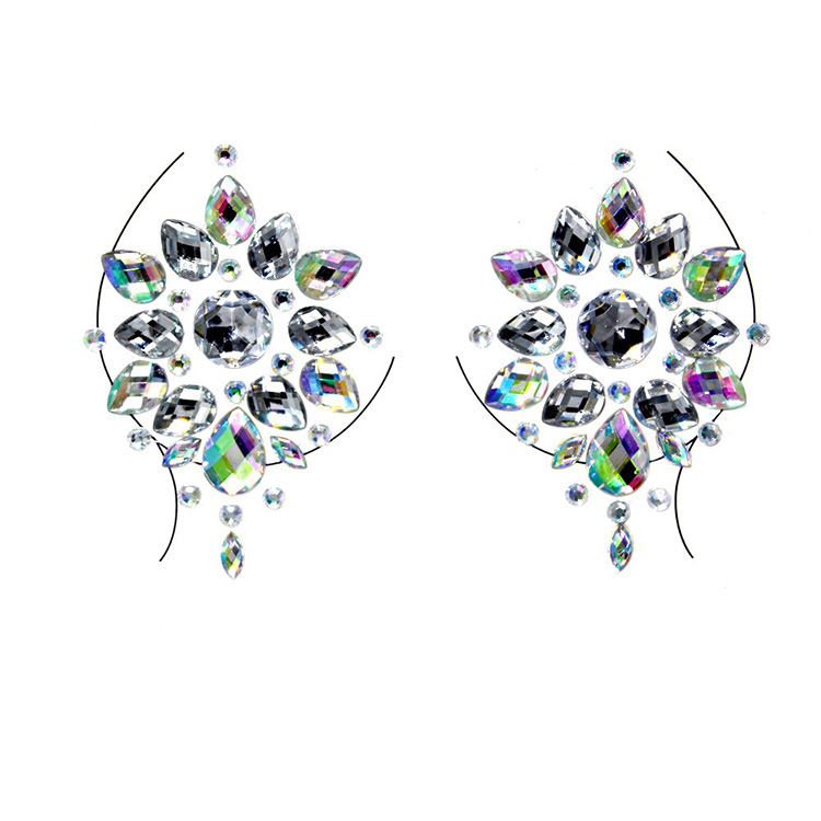 New Fashion Design for Self-Adhesive Face Gems - Self-adhesive Mermaid Jewels Rhinestone Temporary Gem breast Stickers – Youlian