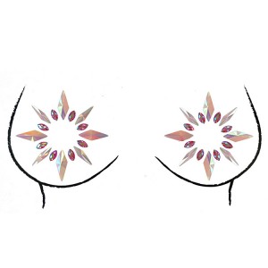 Women Rhinestone Chest Nipple Stickers Breast Body Jewelry Stickers for Party decoration
