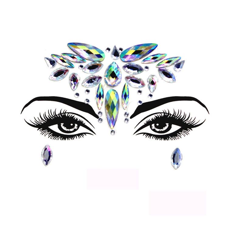 2022 wholesale price Rhinestone Face Sticker - Manufacturer Supply Anti-raditation bling Dancing Face Eye Jewel Sticker – Youlian
