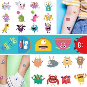 Non-Toxic Cartoon Theme Fake Temporary Tattoos Stickers for Children