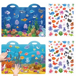 Portable static waterproof silicone removable reusable sticker book