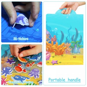 Portable static waterproof silicone removable reusable sticker book