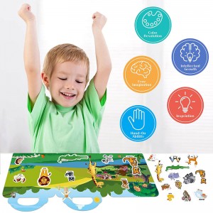 My bodies, Space, Animals Themes Reusable Silicone/TPE/TPU Sticker Books for Toddlers