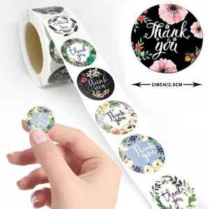 2022 New Style Face Gems Jewels - Thank You Round Label Stickers Thanks Decoration  – Youlian