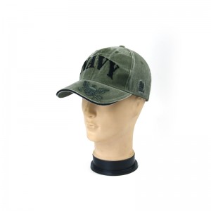 Olive Green Washed Embroidered Baseball Cap Dad hat