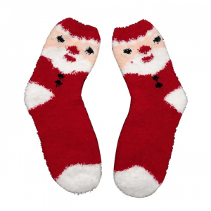 Spandex / Polyester Jacquard Warm Winter Christmas Fuzzy Indoor Floor pede Socks