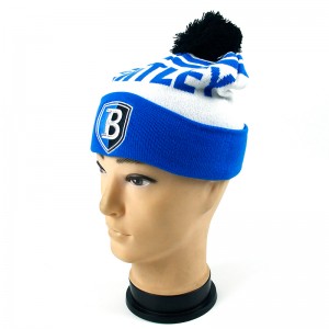 Hot sale Custom jacquard beanie hat with embroidery logo