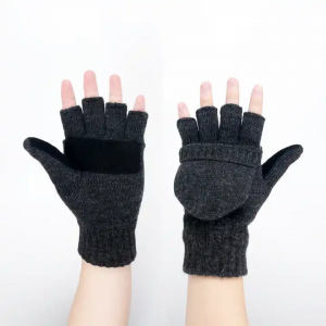 sarung tangan lapisan bulu separuh jari dengan penutup jari
