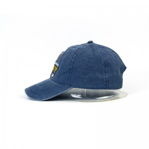 Navy Blue Washed custom Embroidered Baseball Cap