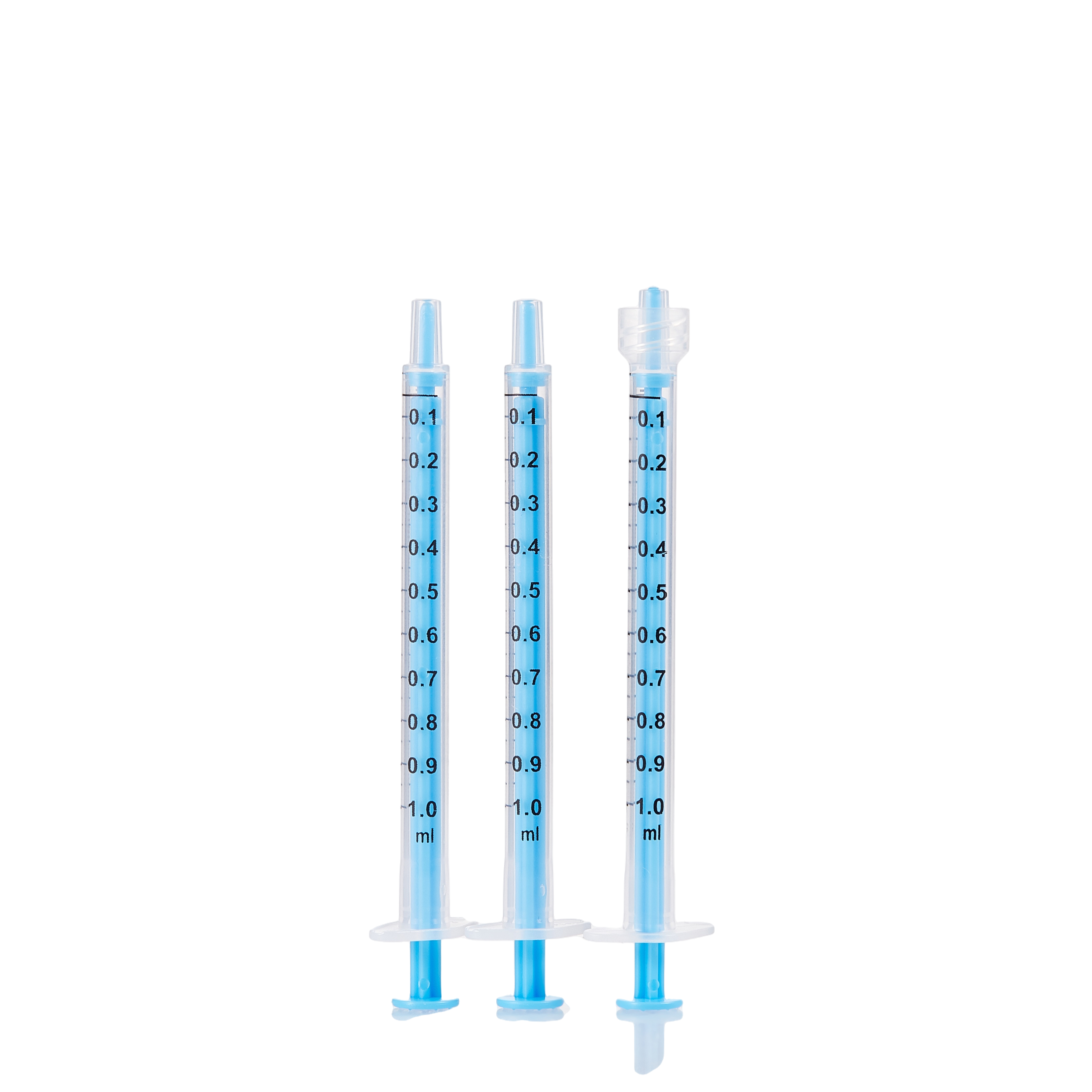 DISPOSABLE TWO PARTS SYRINGE (BLUE PLUNGER)
