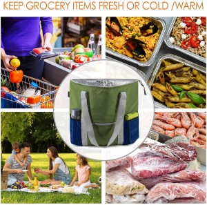 Grocery Food Delivery Extra Large Insulated Tote Thermal Wine Cooler Bag