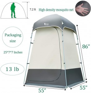 Aluminium Pole Privacy Waterproof Shower Tent Camping Changing Room Toilet Shelter