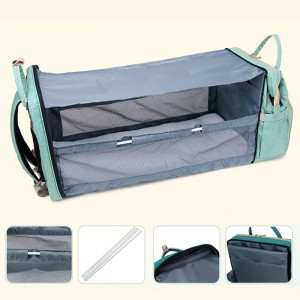 Hot Sale Large Capacity Baby Diaper Bag for Mother Oxford Waterproof Fashion Multi-Functional Nappy Bag Diaper with Bed