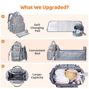 Customized Felt High Capacity Diaper Buggy Bag
