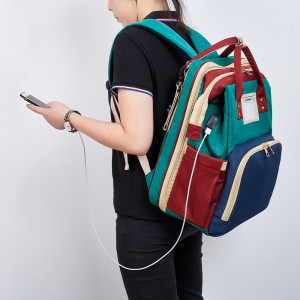 Large Capacity Travel Backpack Mummy Baby Diaper Bag USB Charging