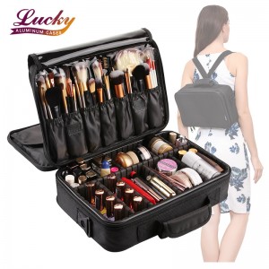 Women Makeup Bag Portable Leather Cases Beauty Toiletry Pouch Female Organizer Travel Cosmetic