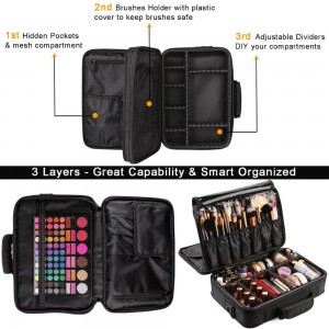 Women Makeup Bag Portable Leather Cases Beauty Toiletry Pouch Female Organizer Travel Cosmetic