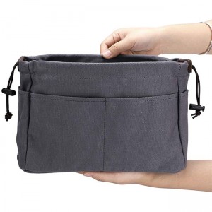 Bag Organizer Insert Pouch cotton canvas Handbag Liner Travel Cosmetic Pocket Purse Organizer